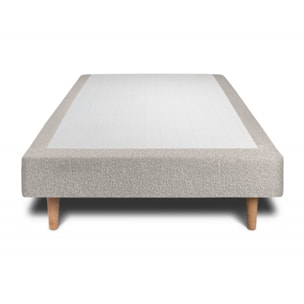 Lit avec tête de lit tapissée bouclette et sommier tapissier ep14