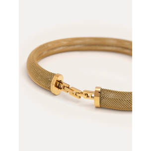 Choker Malla Acero Baño Oro