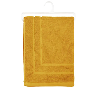 Tapis de bain coton jaune moutarde 50x70cm