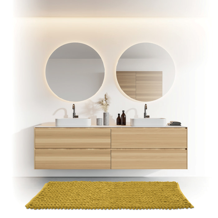 Tapis de bain 50x120 cm Jaune moutarde Colorama