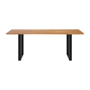 Table rectangulaire 8 personnes en bois d'acacia et métal  220 cm - Joko
