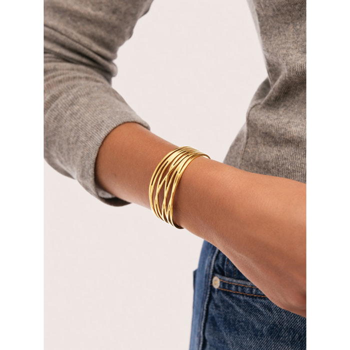 Brazalete Odisea Acero Baño Oro