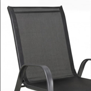 Set 2 sedie da giardino in acciaio zincato verniciato a polvere con seduta in texilene traspirante, resistenti agli agenti atmosferici, leggere e confortevoli, ideali per balcone terrazzo e outdoor, facili da pulire e durevoli