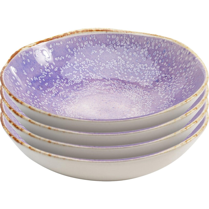 Assiettes creuses Shirley violettes 20cm set de 4 Kare Design