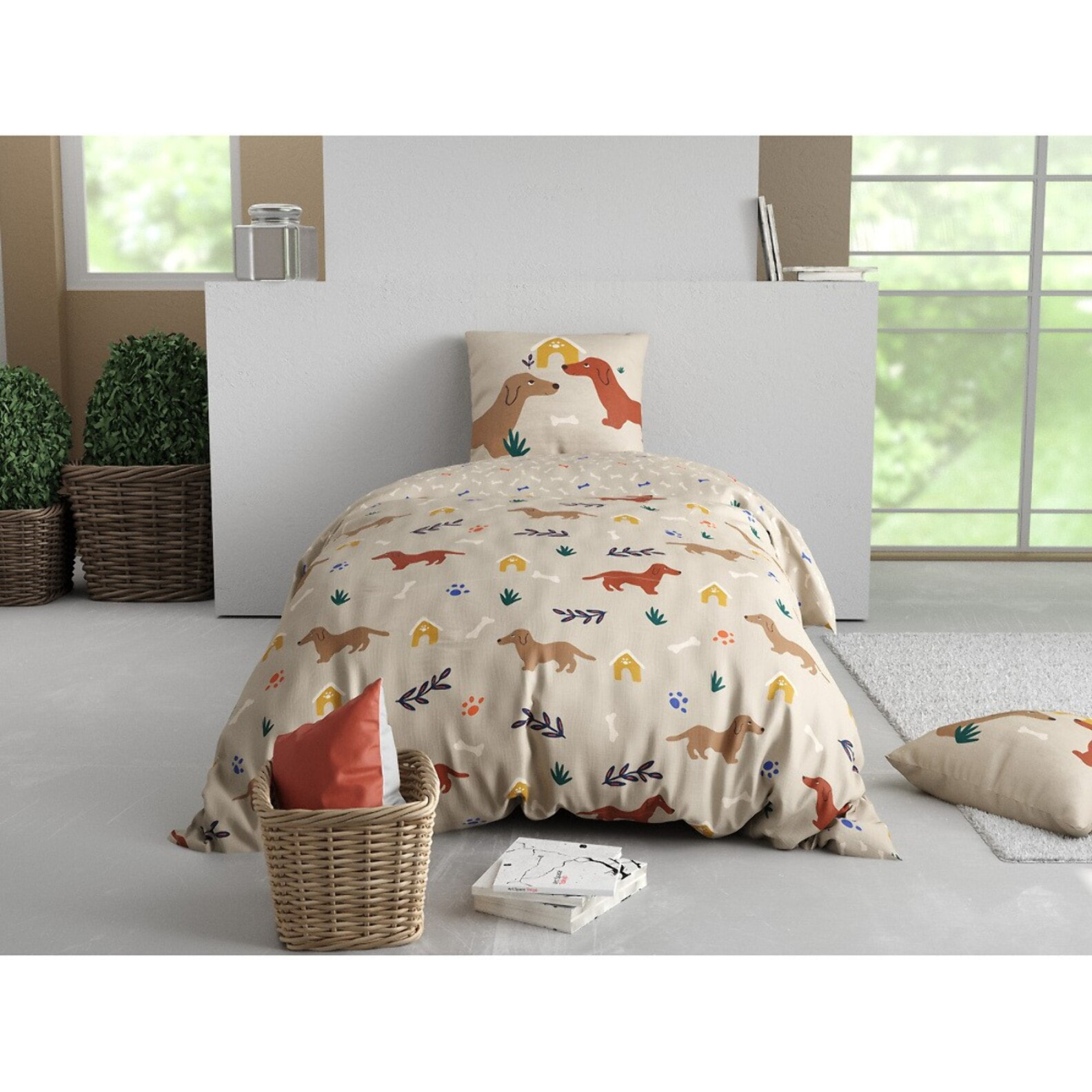 Parure housse de couette 2PCS en coton 57 fils - MEDOR