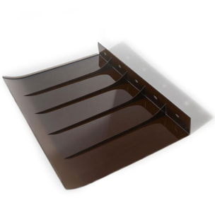 Ame - Set 3 Pensiline Tettoia da Esterno 153x35,5 cm in Policarbonato Fumè