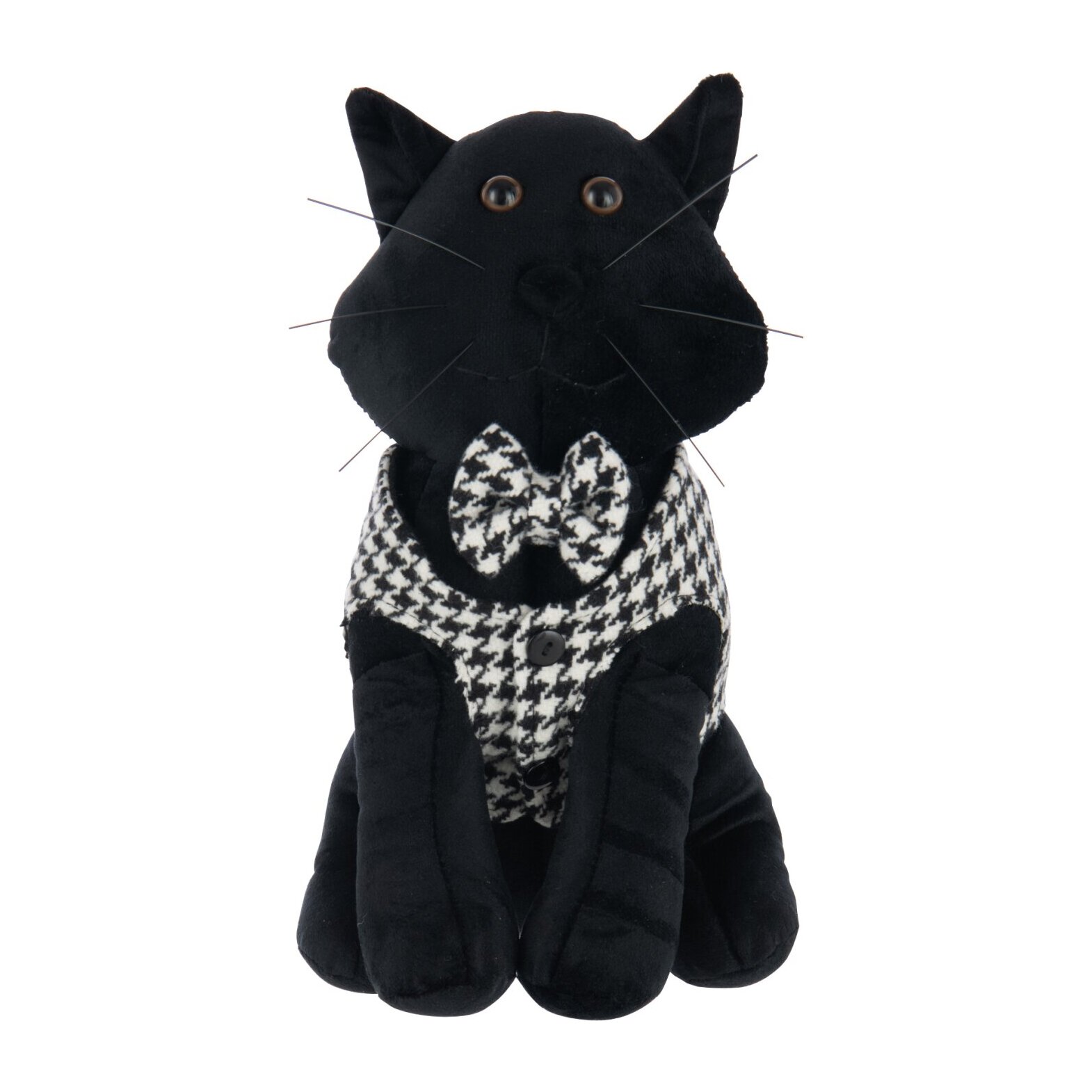 J-Line cale-porte Chat Pied-De-Poule - polyester - noir/blanc