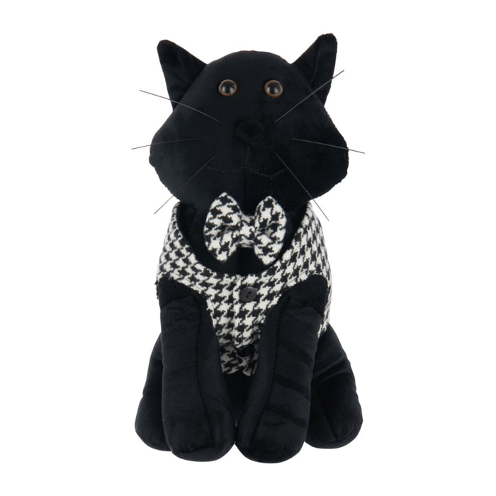 J-Line cale-porte Chat Pied-De-Poule - polyester - noir/blanc