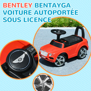 Porteur trotteur enfants voiture licence Bentley Bentayga 18-36 mois coffre - klaxon - 67 x 29 x 39 cm rouge