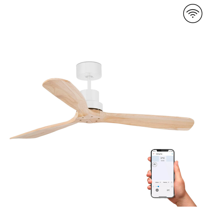 LANTAU L Ventilateur blanc/pin DC SMART