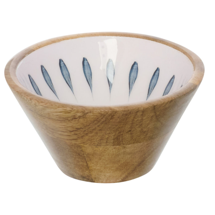 J-Line Bol - bois - bleu foncé/blanc - small - 6 pièces