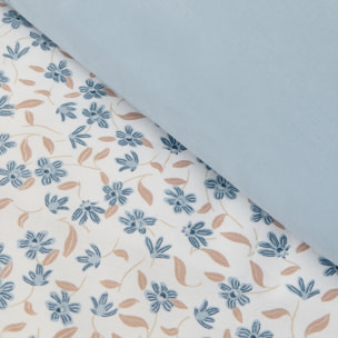 Funda nórdica de algodón percal 180 hilos flores Resplena color azul 100% Algodón percal