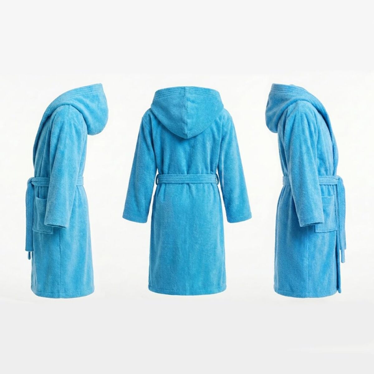 Accappatoio bambino in spugna di cotone assorbente e morbido, delicato su pelli sensibili, asciugatura rapida dopo bagno e piscina, confortevole e pratico per uso quotidiano, certificato OEKO-TEX senza sostanze nocive, ideale per bambini e bambine