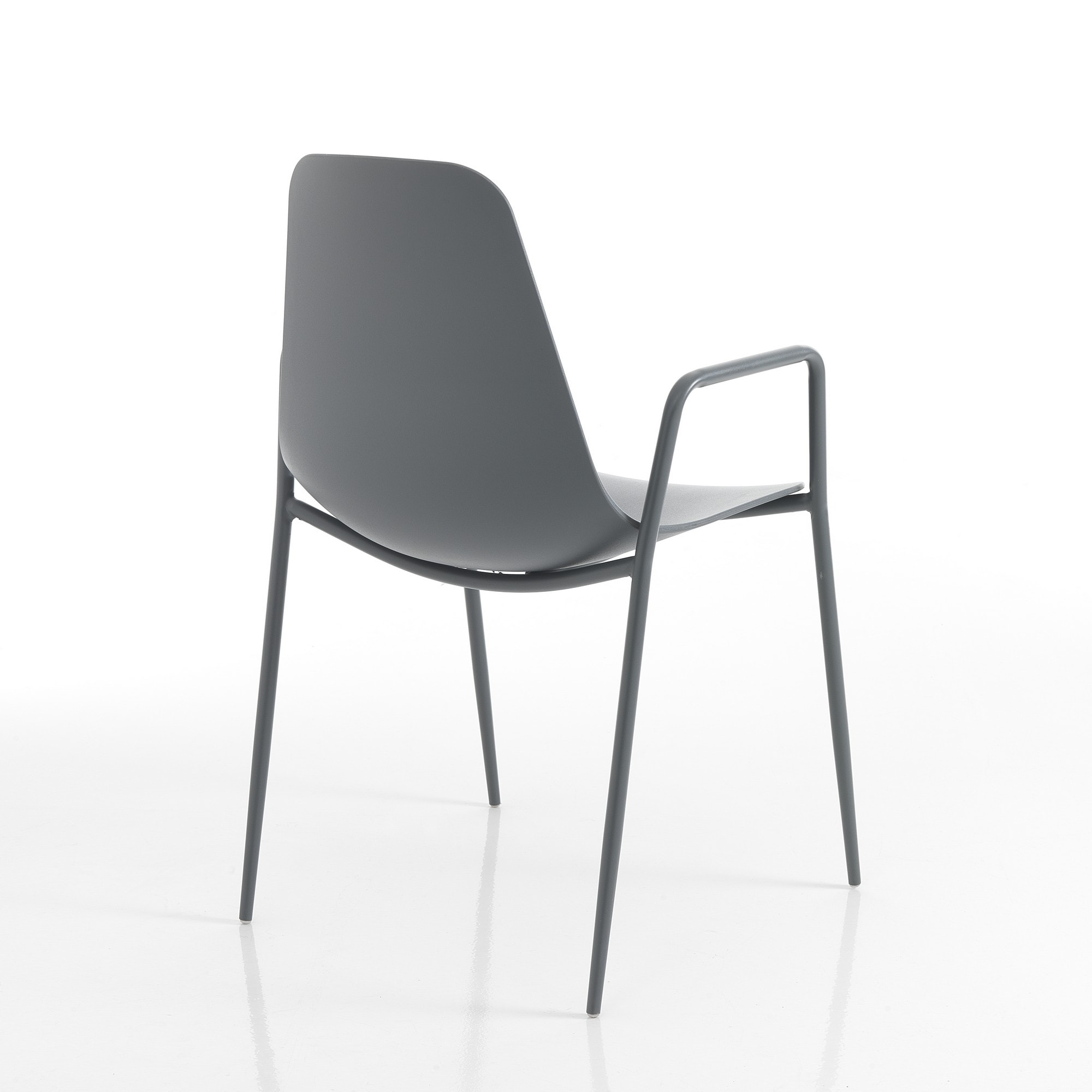 Tomasucci lot de 4 chaises d'intérieur/extérieur avec accoudoirs OSLO GRIS PLUS