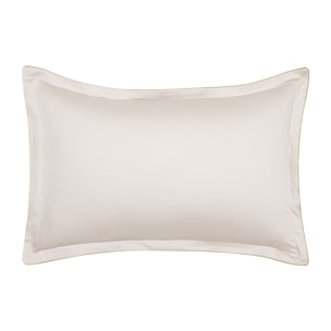 Taie d'oreiller imprimée en jacquard de coton, MÉMOIRE, Beige Lune
