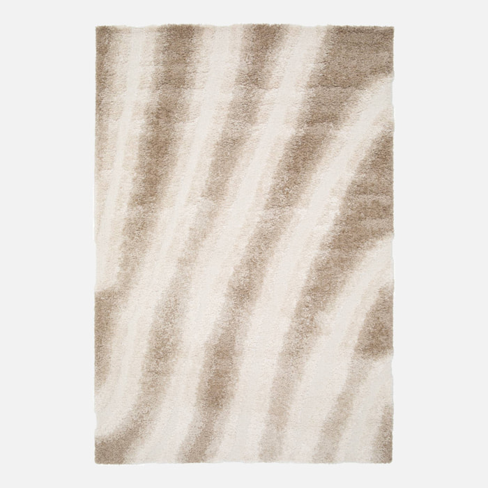 Tapis intérieur motif rayé beige LOU