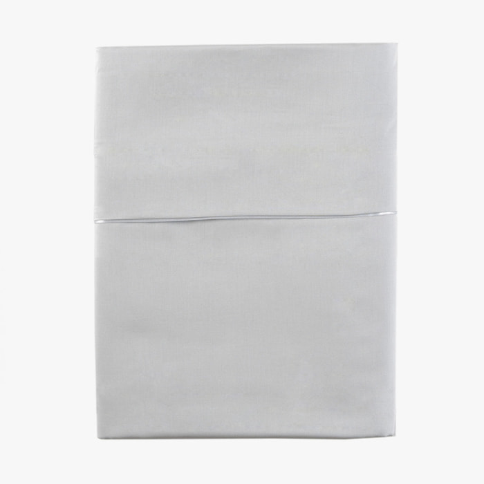 Drap plat uni en satin de coton bio, TEOPHILE, Blanc Hermine