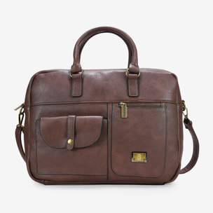 Maletín marrón para portátil