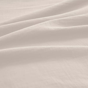 Lot de 2 taies gaze de coton lavé uni blanc Malia neige