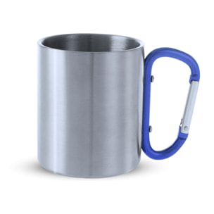 Bastic taza de acero inox de 210ml de capacidad con cuerpo de acabado brillante y asa mosquetón