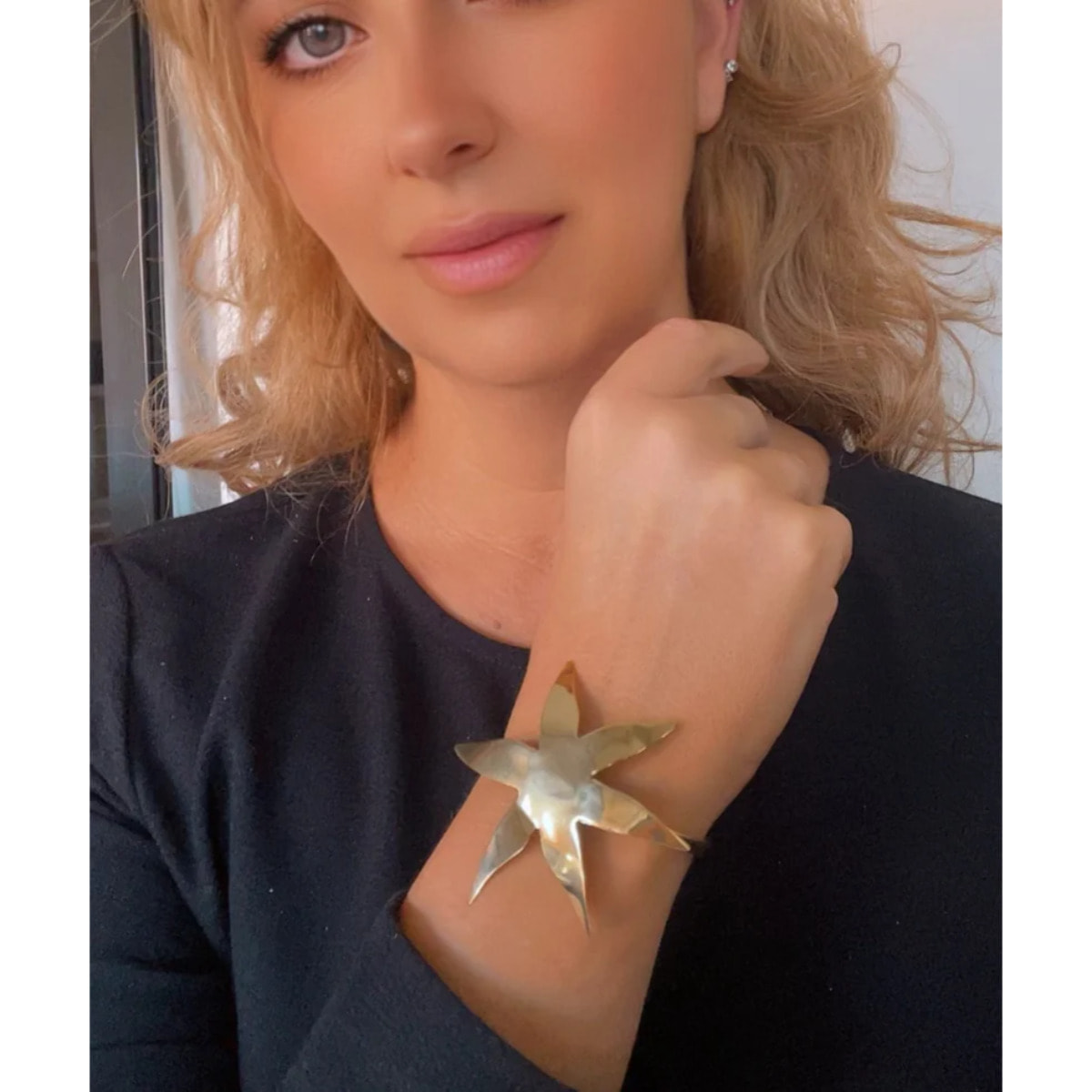 Brazalete estrella XXL laton dorado
