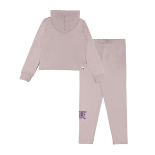 Completo invernale da bambina, Felpa cappuccio e leggings Leone 1947 Lavender