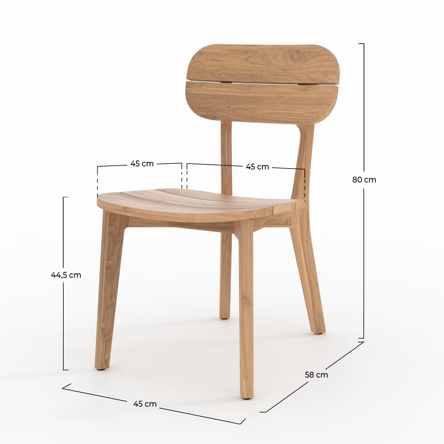 Lot de 2 chaises de jardin en bois de teck recyclé - Azia