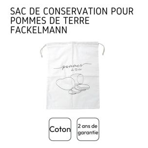 Ensemble de 2 Sacs de conservation pour pommes de terre en coton Fackelmann Eco Friendly