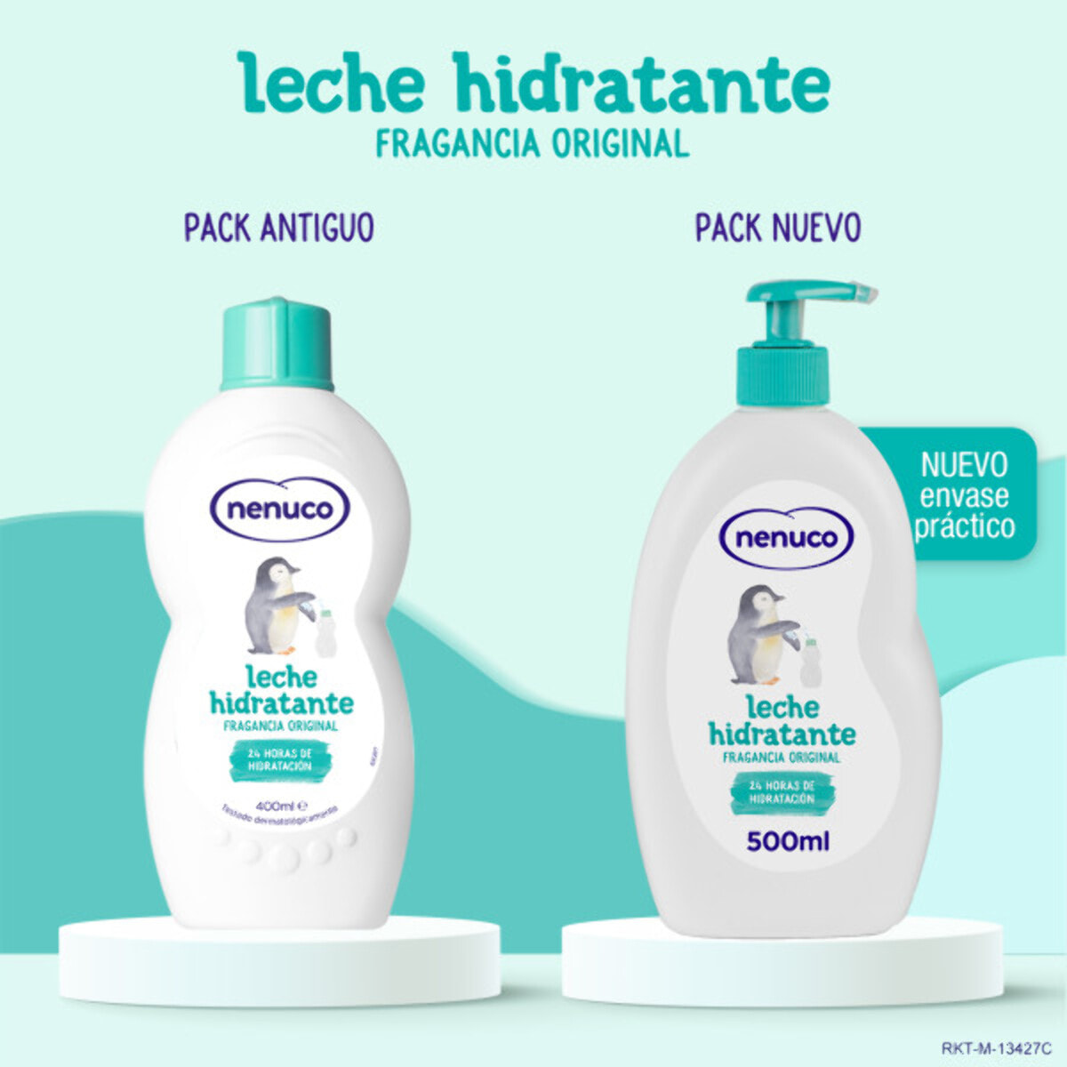 Nenuco Leche Hidratante para bebé, Fragancia Original, 24h de Hidratación, Pack 2x 500 ml