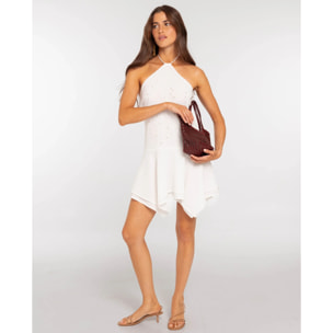 Vestido corto con bordado de lentejuelas
