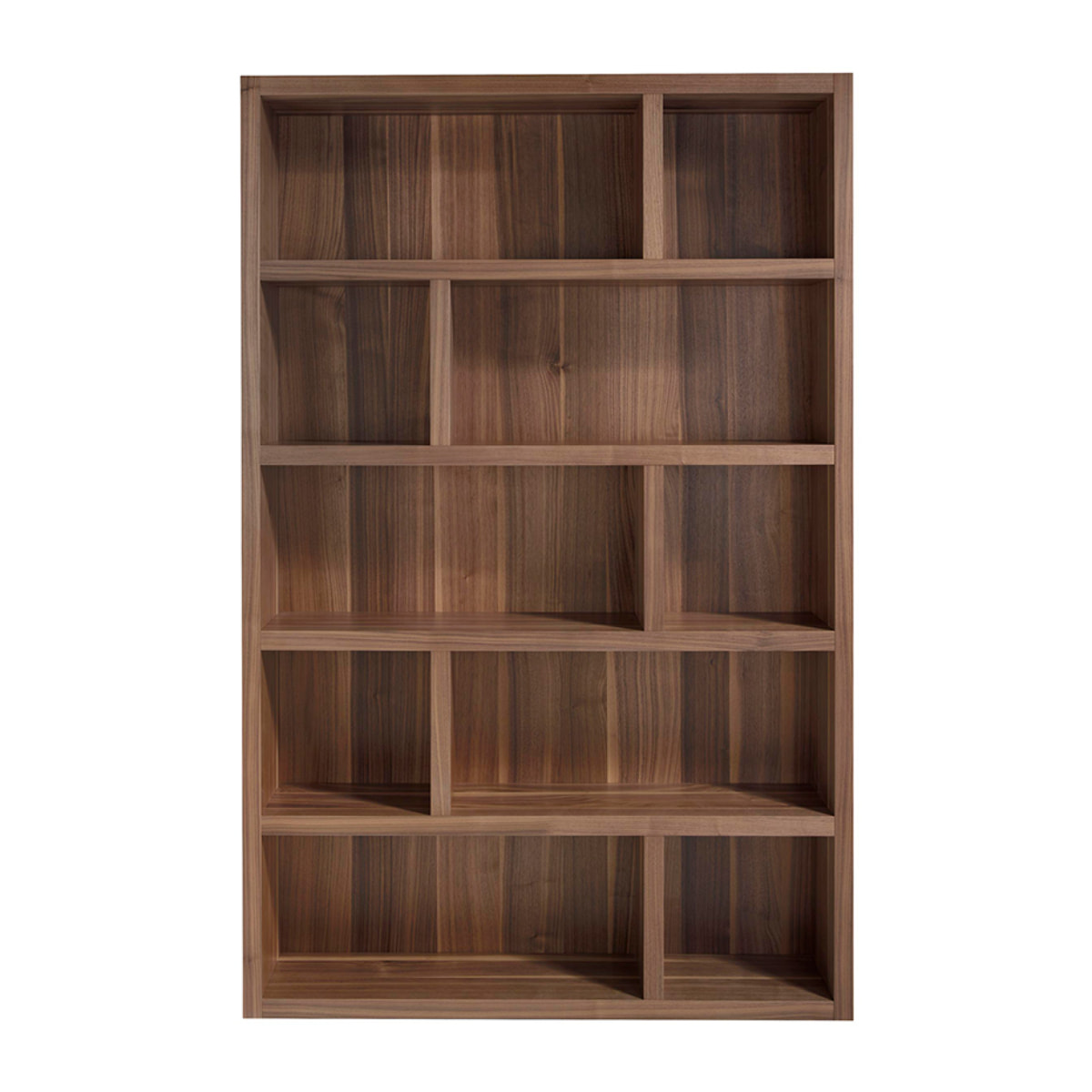 Estantería en madera chapada en nogal 126x25x197cm