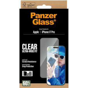 Protège écran PANZERGLASS iPhone 17 Pro verre trempé UWF