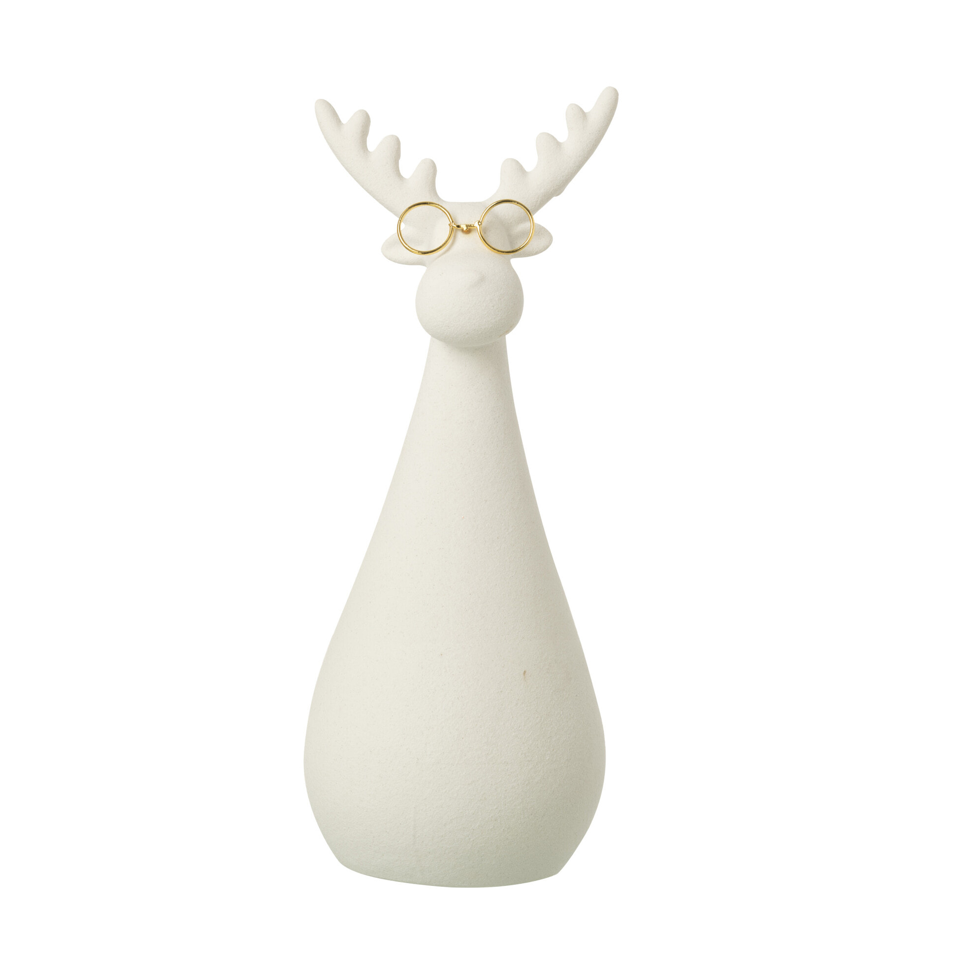 J-Line figurine Renne - porcelaine - blanc/or - large