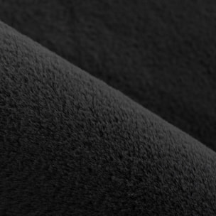 BARROW - Tapis rond en fausse fourrure doux uni Noir