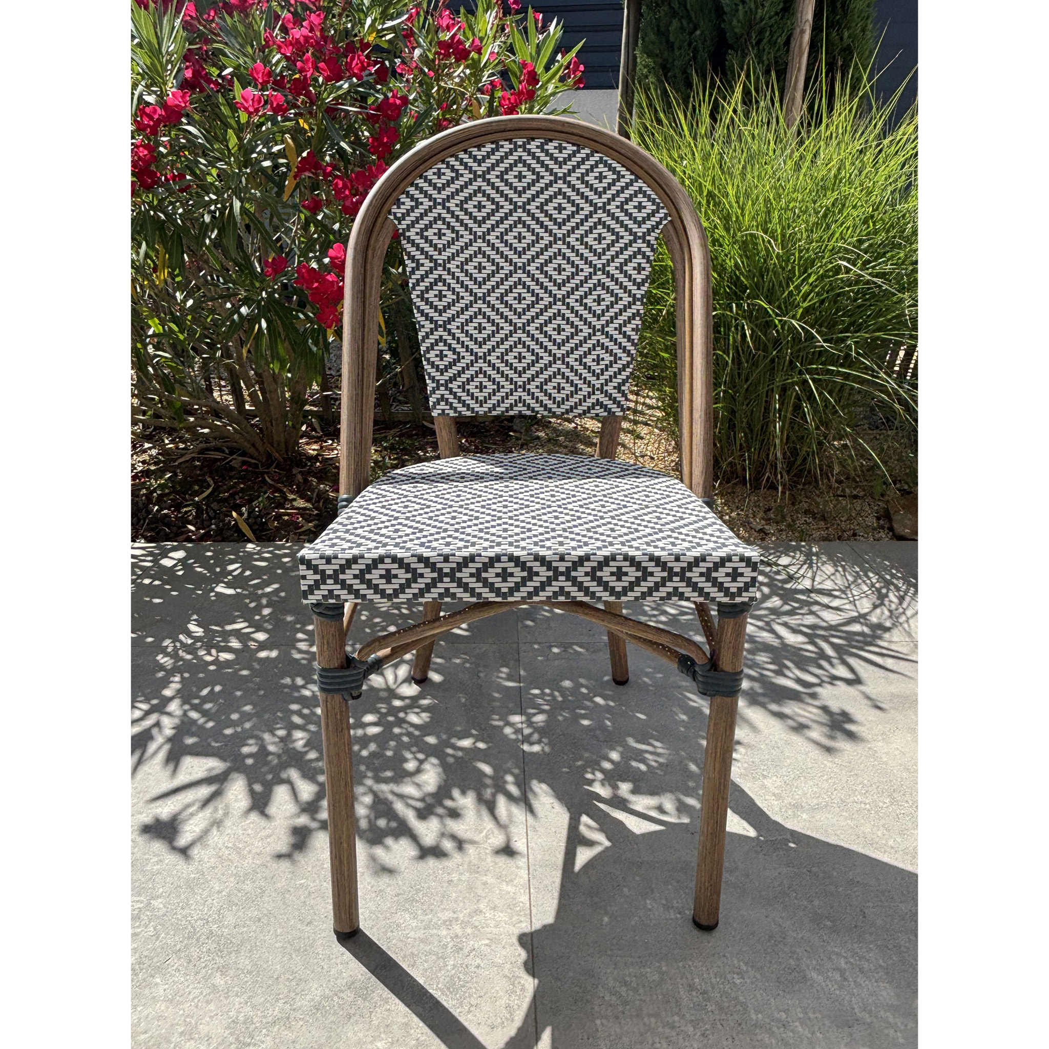 BISTRO - Fauteuil de jardin empilable en aluminium - bleu