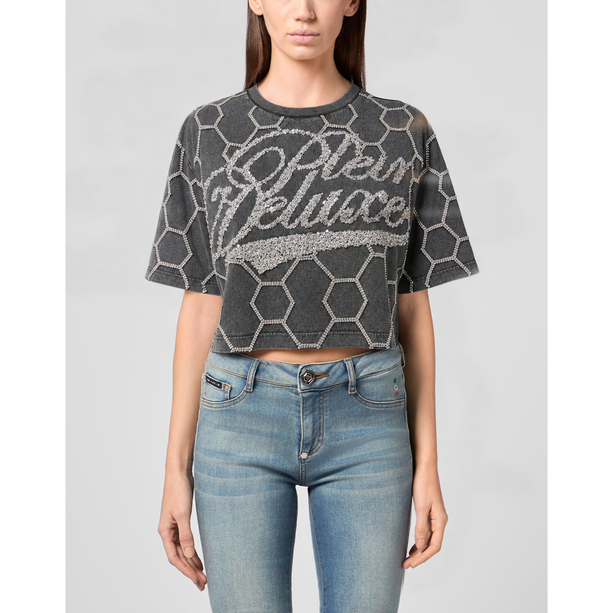 PHILIPP PLEIN T-shirt girocollo a maniche corte CRYSTAL