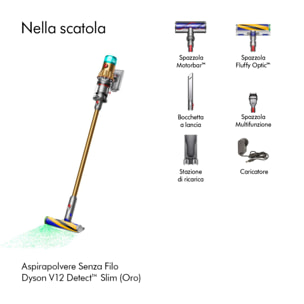 Aspirapolvere Senza Filo Dyson V12 Detectᵀᴹ Slim (Oro) | Nuovo