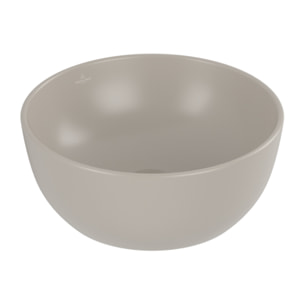 Vasque ronde à poser Artis 32,5cm + bonde à écoulement libre Amande