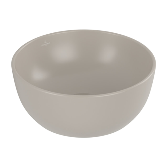 Vasque ronde à poser Artis 32,5cm + bonde à écoulement libre Amande