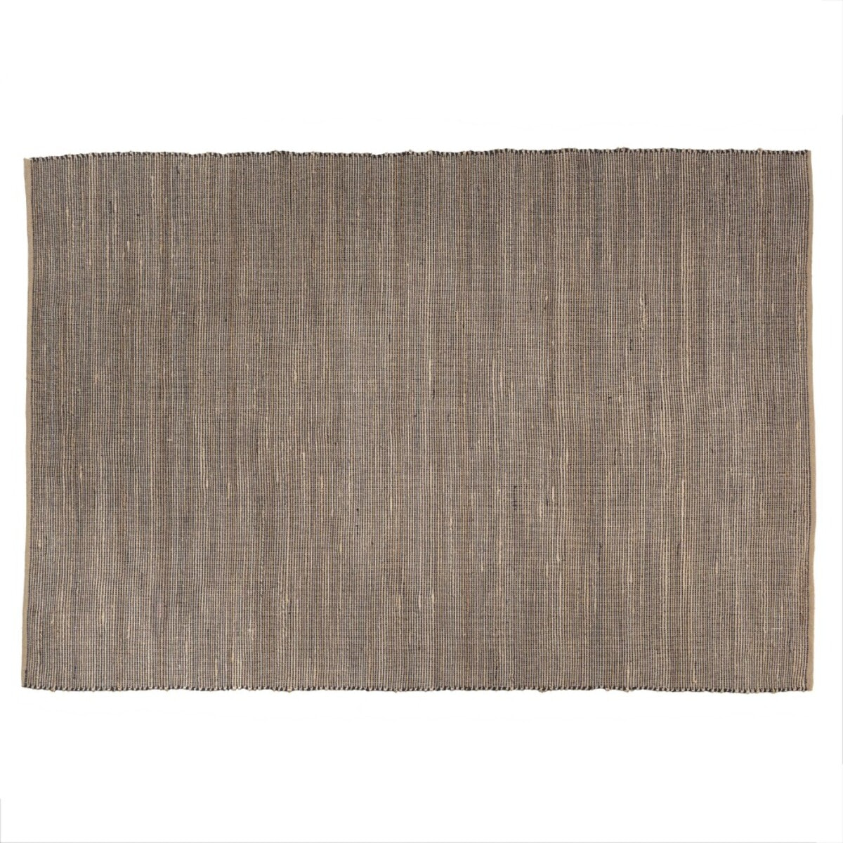 QUENTIN - Tapis rect. 200x290cm en jute et coton couleur sable et noir