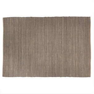 QUENTIN - Tapis rect. 200x290cm en jute et coton couleur sable et noir
