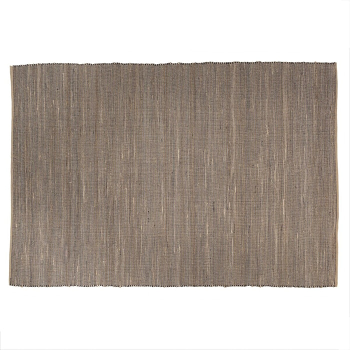 QUENTIN - Tapis rect. 200x290cm en jute et coton couleur sable et noir