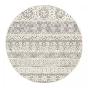 Tapis rond d'extérieur, kilim reversible EX1 RT