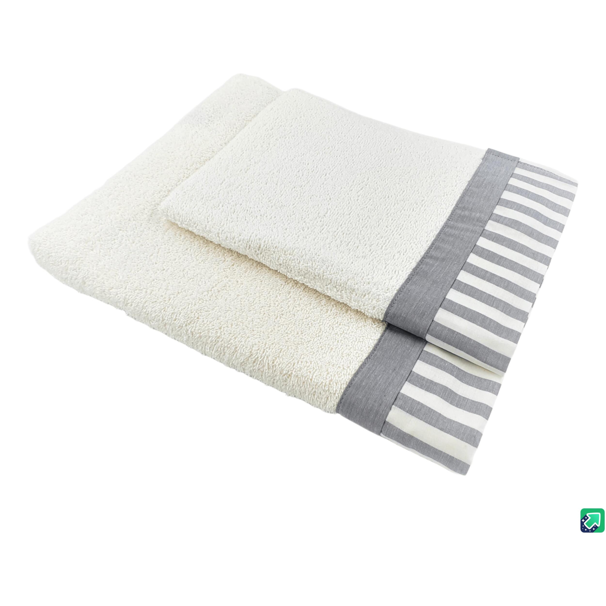 Set Spugna AMALFI 2 Pezzi: Viso+Ospite - Bianco - 450 gr/m² - Puro Cotone
