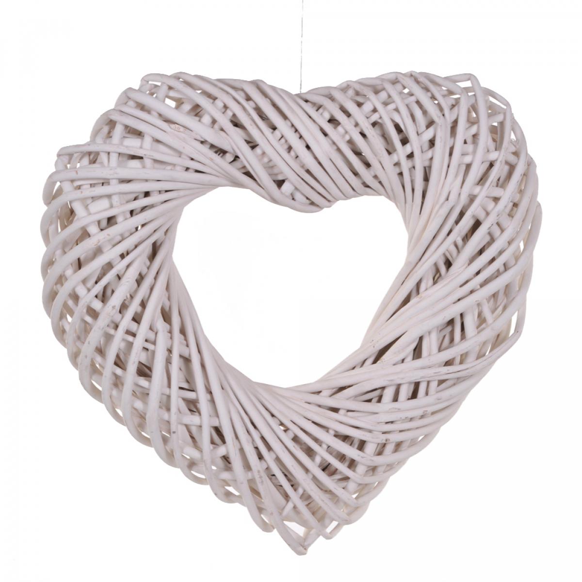 Cuore Intrecciato - Pezzi 1 - 38,5X11X38,5 - Colore: Bianco - Bianchi Dino - Cuori Rattan E In Vari Materiali