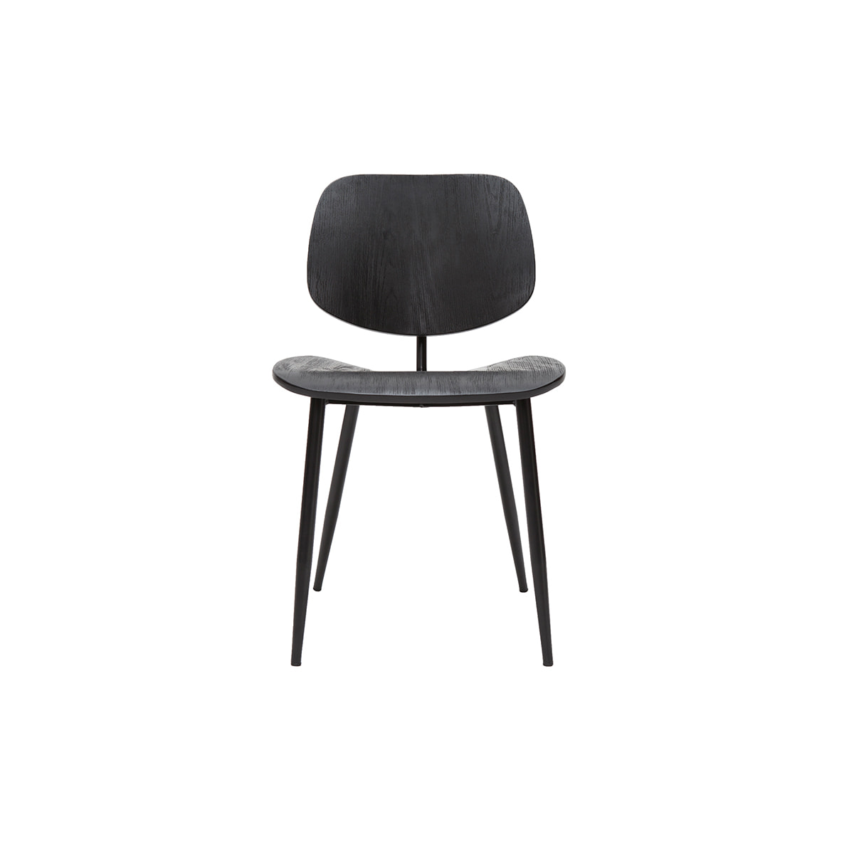 Chaises design noire en bois noir et métal (lot de 2) TOBIAS