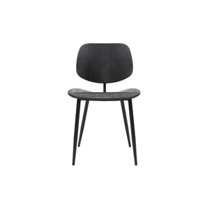 Chaises design noire en bois noir et métal (lot de 2) TOBIAS