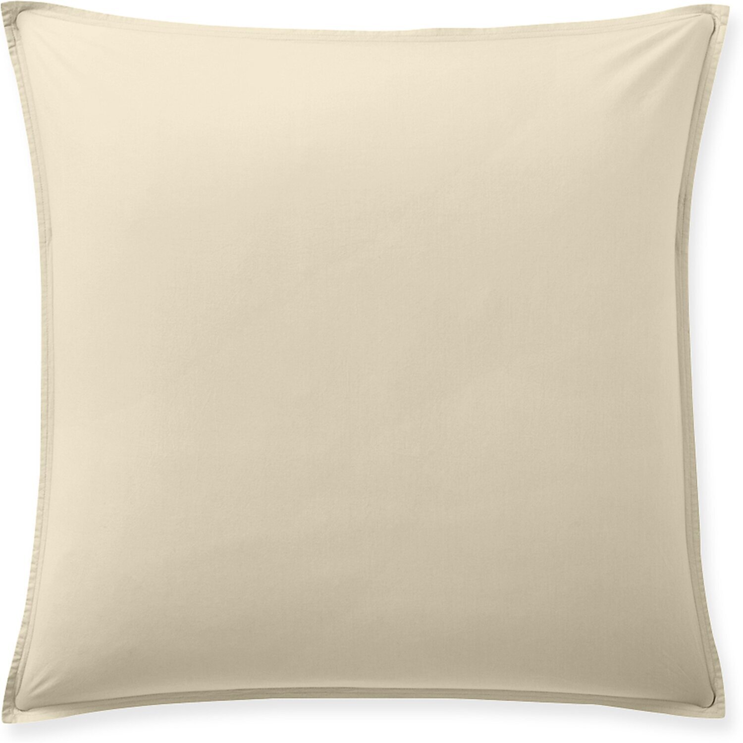 Paire de Taies d'oreiller avec volant 100% percale de coton lavé écru
