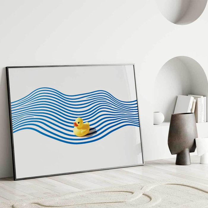 Affiche encadrée canard en plastique style minimaliste Affiche + cadre en métal - Noir
