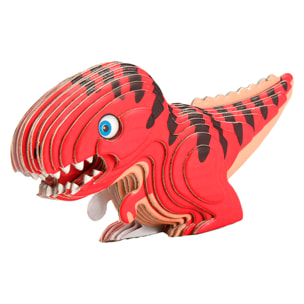 Puzzle 3D in cartone con rilievo. Design di Tyrannosaurus Rex.